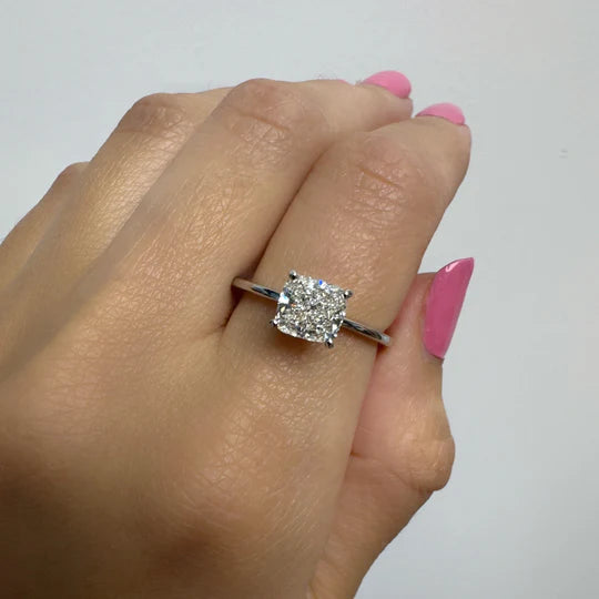 Cushion Cut Diamond Solitaire Ring