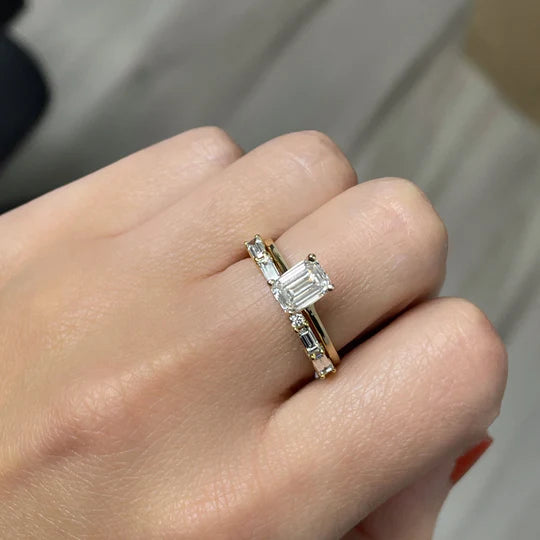 Diamond Emerald Solitaire Ring at Mansi Jewelry
