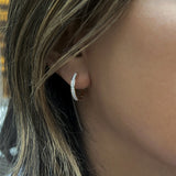 Diamond and Gold Hoop Earrings  