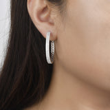 Double Row CZ Hoop Earrings  