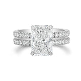 Double Band Radiant Lab Diamond Engagement Ring