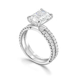 Double Band Radiant Lab Diamond Engagement Ring