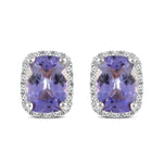 Tanzanite and Diamond Studs  