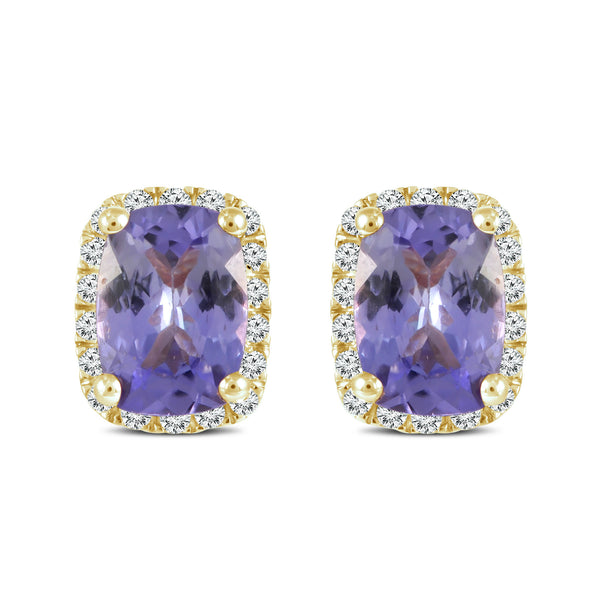 Tanzanite and Diamond Studs