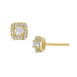 Diamond Halo Stud Earrings  