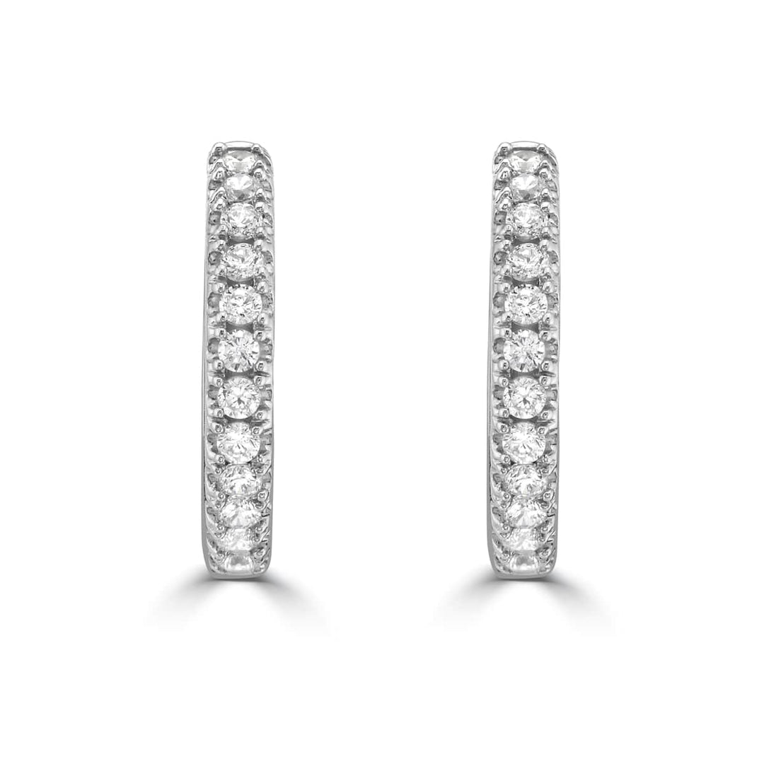 Classic Diamond Hoop Earrings in 14k white gold
