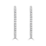 Classic CZ Oval Hoop Earrings  