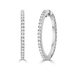 Classic CZ Oval Hoop Earrings  