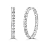 Double Row CZ Hoop Earrings  