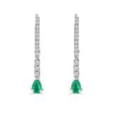 Emerald and Diamond Dangle Earrings  
