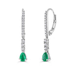 Emerald and Diamond Dangle Earrings  