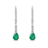 Emerald and Diamond Dangle Earrings  
