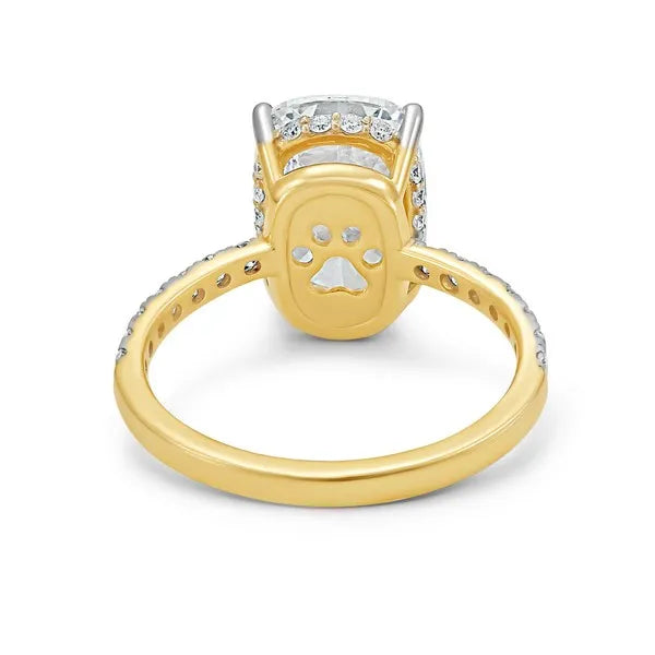 Elongated Cushion Cut Lab Diamond Engagement Ring