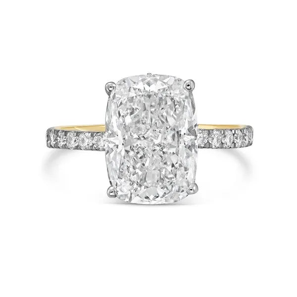 Elongated Cushion Cut Lab Diamond Engagement Ring