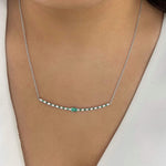 Emerald and Diamond Bar Necklace  