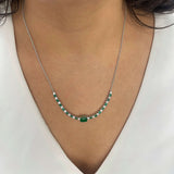 Emerald and Diamond Bar Necklace  