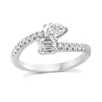 Toi Et Moi Emerald and Pear Diamond Ring  