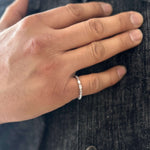 Load image into Gallery viewer, Floating Baguette Diamond Band Ring in 14k white gold mens ring
