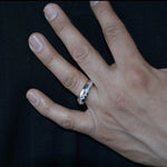 Heartbeat Diamond Band Ring in 14k white gold for mens jewelry