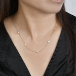 Load image into Gallery viewer, Honeycomb Diamond Station Necklace