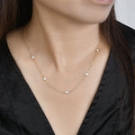 Honeycomb Diamond Station Necklace  