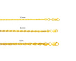 14K Yellow Gold Lite Rope Chain  