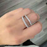 Load image into Gallery viewer, Lab Grown Diamond 11 Stone Half Eternity Ring in 14k white gold and different sizes
