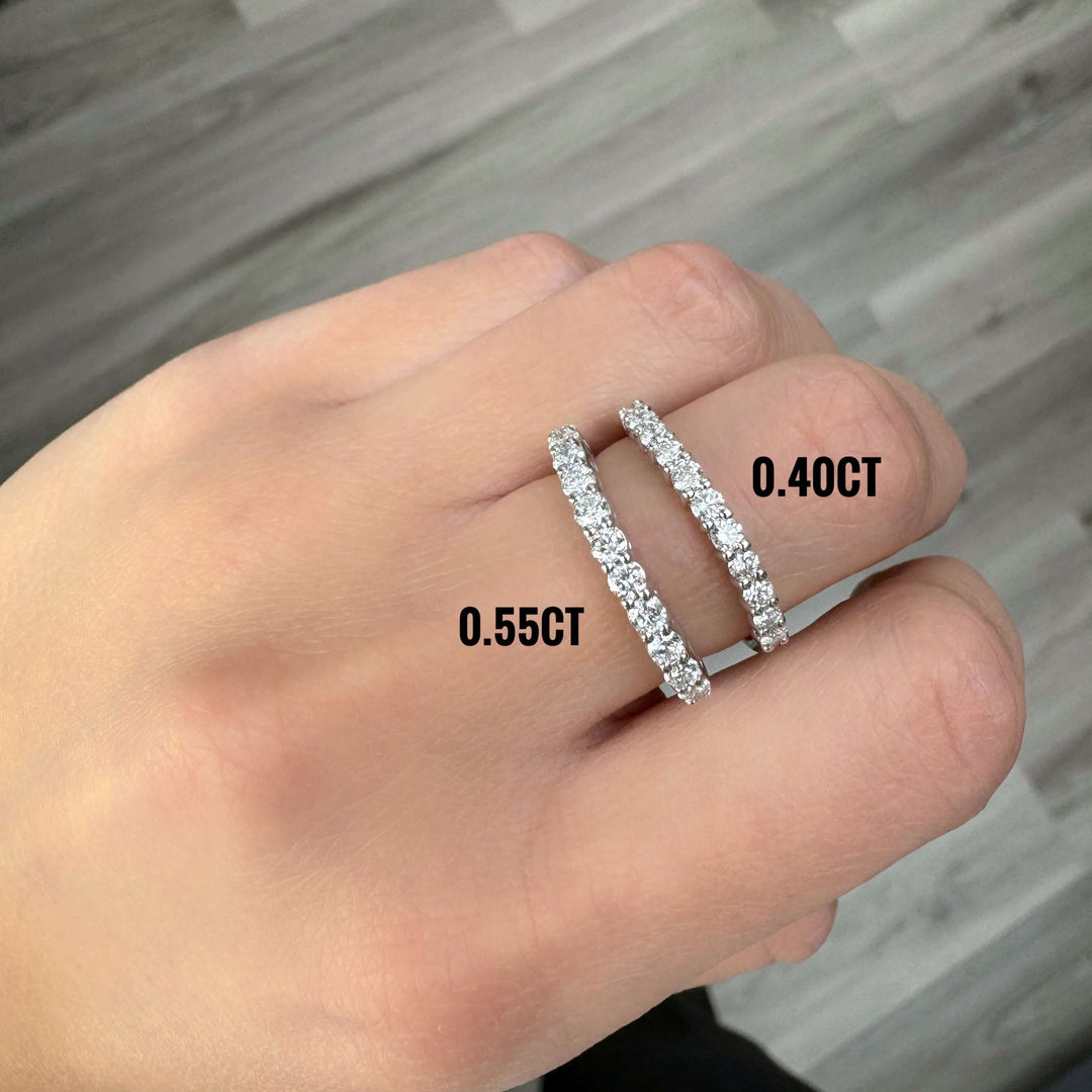Lab Grown Diamond 11 Stone Half Eternity Ring with different carat weight in 14k white gold