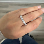 Load image into Gallery viewer, Lab Grown Diamond 7 Stone Half Eternity Ring in 14k white gold
