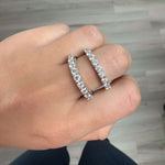 Load image into Gallery viewer, Lab Grown Diamond 9 Stone Half Eternity Ring in 14k white gold with different carat weight
