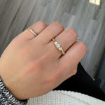 Load image into Gallery viewer, Lab Grown Diamond Three Stone Ring in 14k yellow gold
