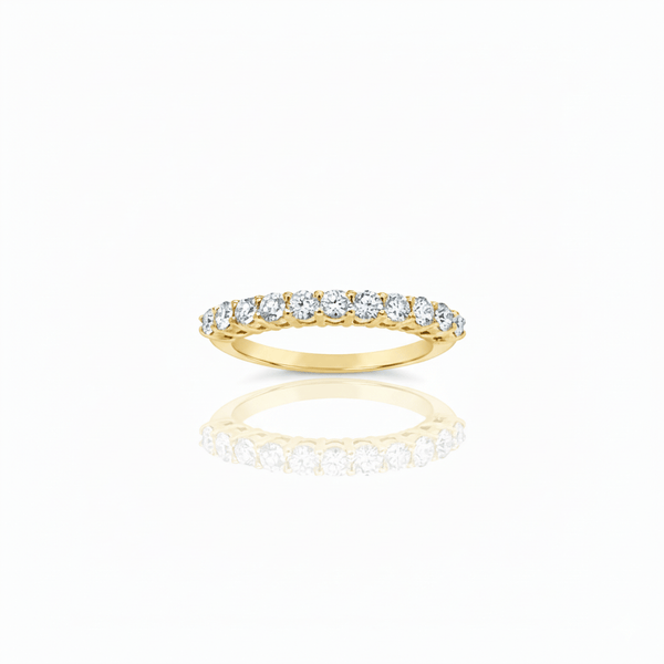 Lab Grown Diamond 11 Stone Half Eternity Ring