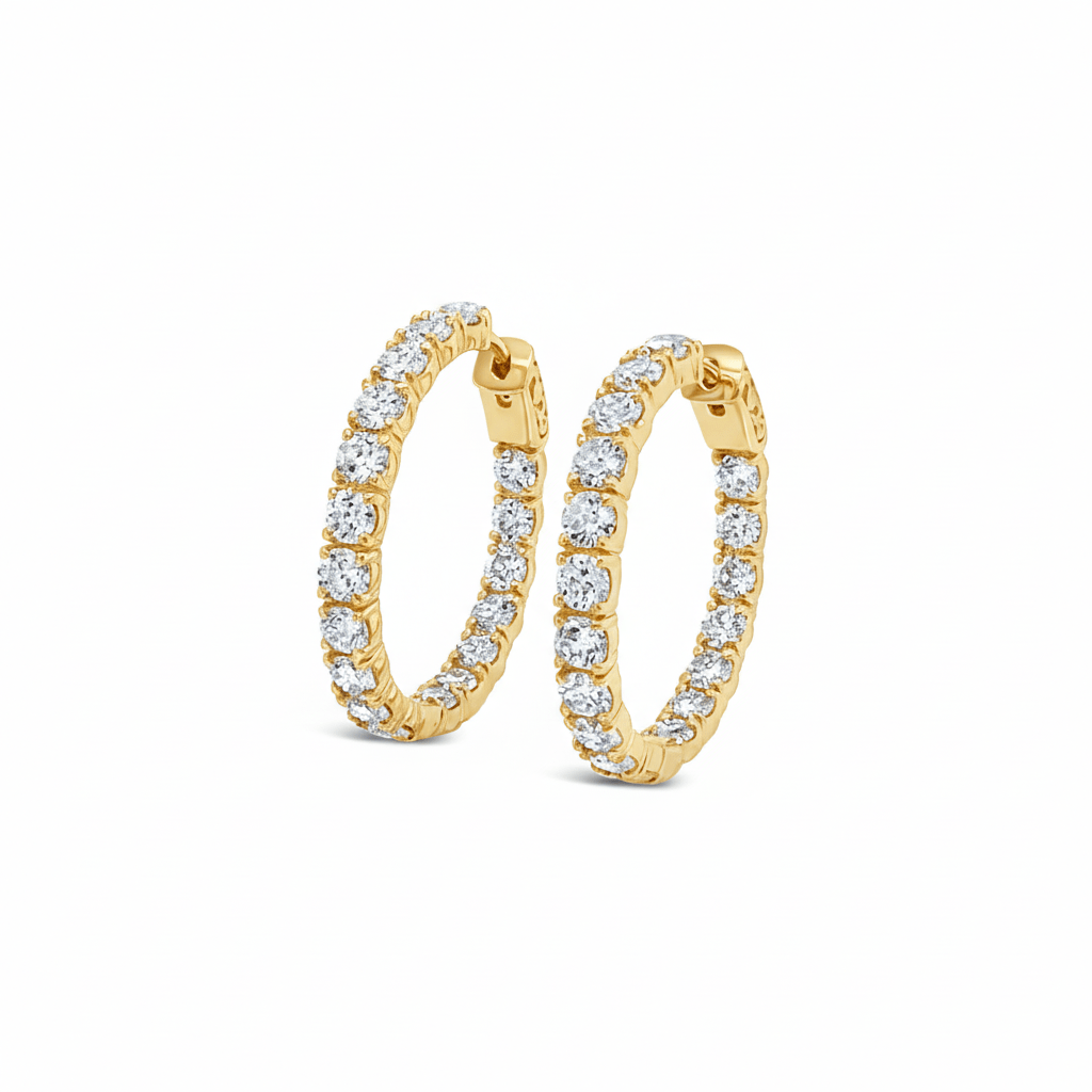 Lab Grown Diamond 5ct Inside-Out Hoop Earrings