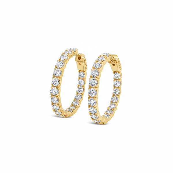 Lab Grown Diamond 5ct Inside-Out Hoop Earrings