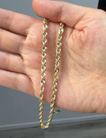 Load image into Gallery viewer, 14k yellow gold rope chain 4mm width size 20 in long 
