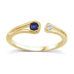 Load image into Gallery viewer, Diamond and Sapphire Open Band Ring