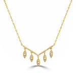 Load image into Gallery viewer, Marquise Diamond Cluster Dangling Pendant in 14k yellow gold
