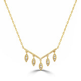Marquise Diamond Cluster Dangling Pendant in 14k yellow gold