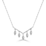 Load image into Gallery viewer, Marquise Diamond Cluster Dangling Pendant in 14k white gold
