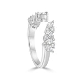 round diamond and marquise diamond wedding band ring with gap in the middle in white gold