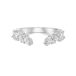 round diamond and marquise diamond wedding band ring with gap in the middle in white gold