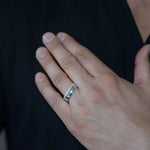 Mens Diamond Band Ring in 14k white gold