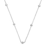 Load image into Gallery viewer, Honeycomb Diamond Station Necklace in 14k white gold
