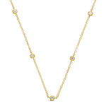 Load image into Gallery viewer, Honeycomb Diamond Bezel Station Necklace
