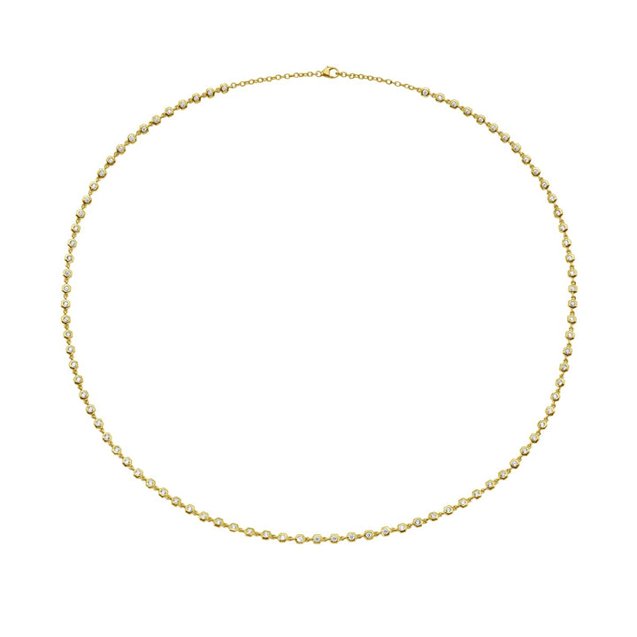 Honeycomb Cz Bezel Tennis Necklace-3
