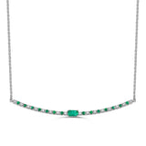 Emerald and Diamond Bar Necklace  