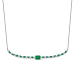 Emerald and Diamond Bar Necklace  