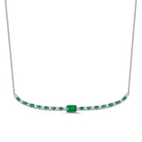Emerald and Diamond Bar Necklace  