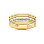 Load image into Gallery viewer, Parallel Honeycomb Diamond Ring in 14k yellow gold