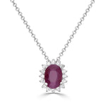 Load image into Gallery viewer, Ruby Oval &amp; Diamond Pendant
